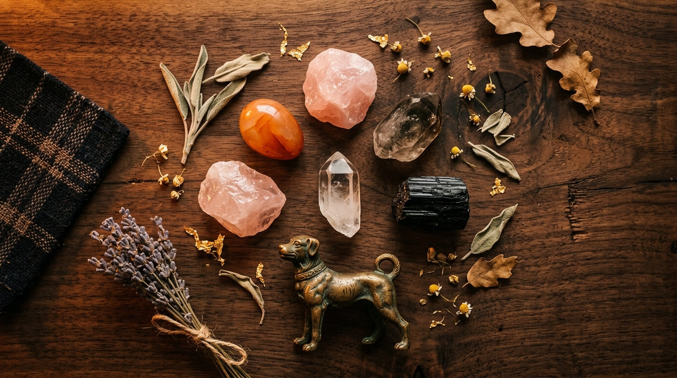Dog Zodiac Crystals: The faithful guardian of the zodiac — unwavering loyalty, protective warmth, and the steadfast love that turns strangers into family