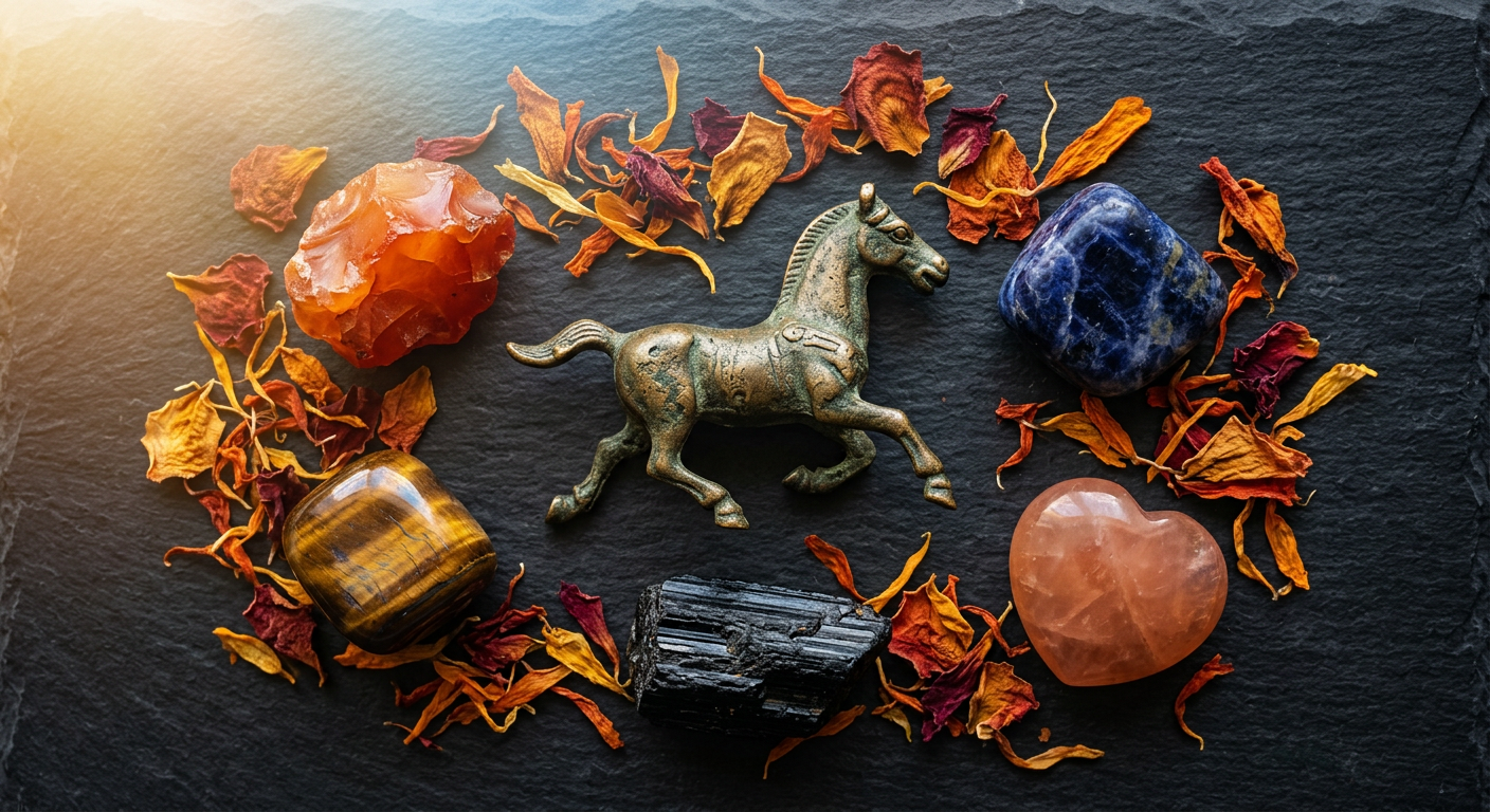 Horse Zodiac Crystals: The most free-spirited sign in the zodiac — wild energy, fierce passion, and the unstoppable courage to live fully alive