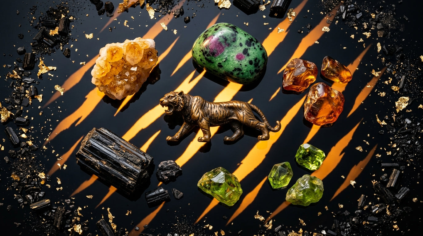 Tiger Zodiac Crystals: Bravery, unpredictability, and the untamed spirit that refuses to be caged