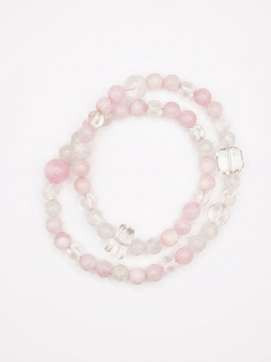 Blush Aura Double-Strand Rose Quartz Bracelet