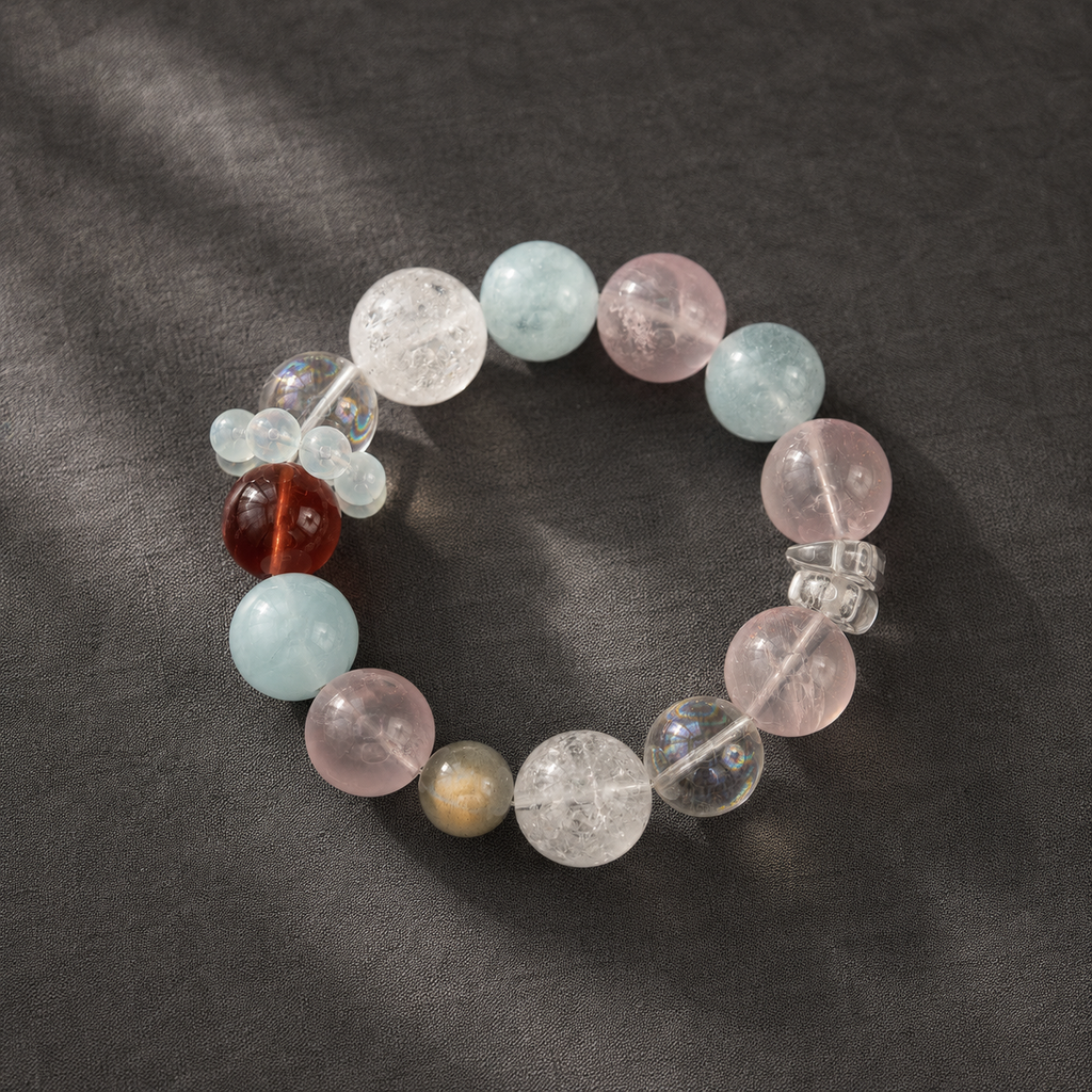 Seafoam Rose Mixed Crystal Bracelet