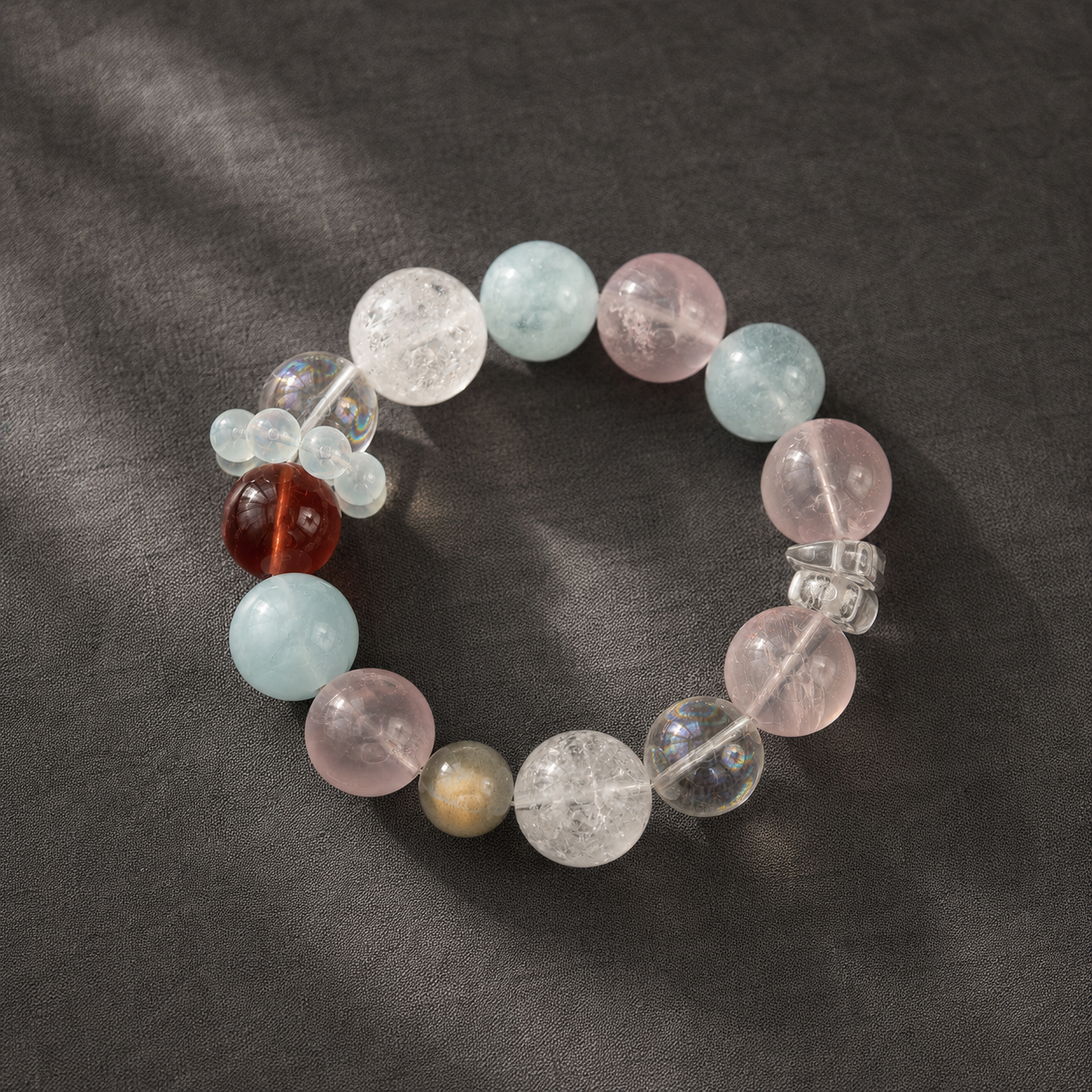 Seafoam Rose Mixed Crystal Bracelet