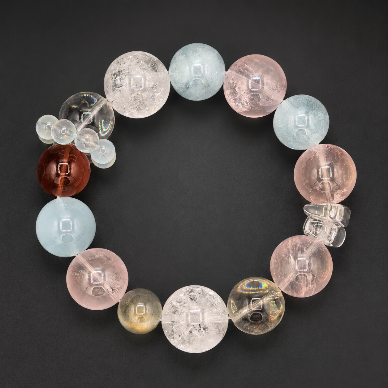 Seafoam Rose Mixed Crystal Bracelet