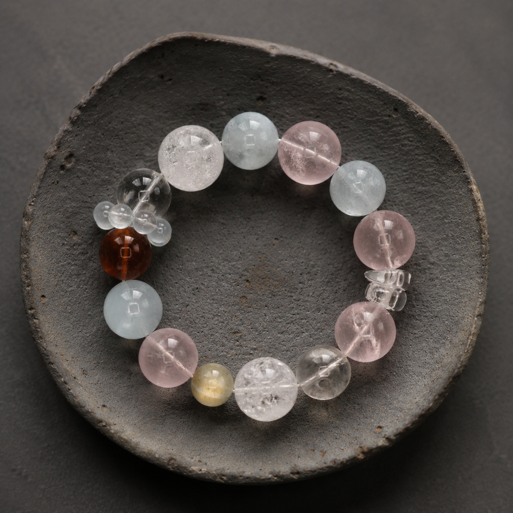 Seafoam Rose Mixed Crystal Bracelet