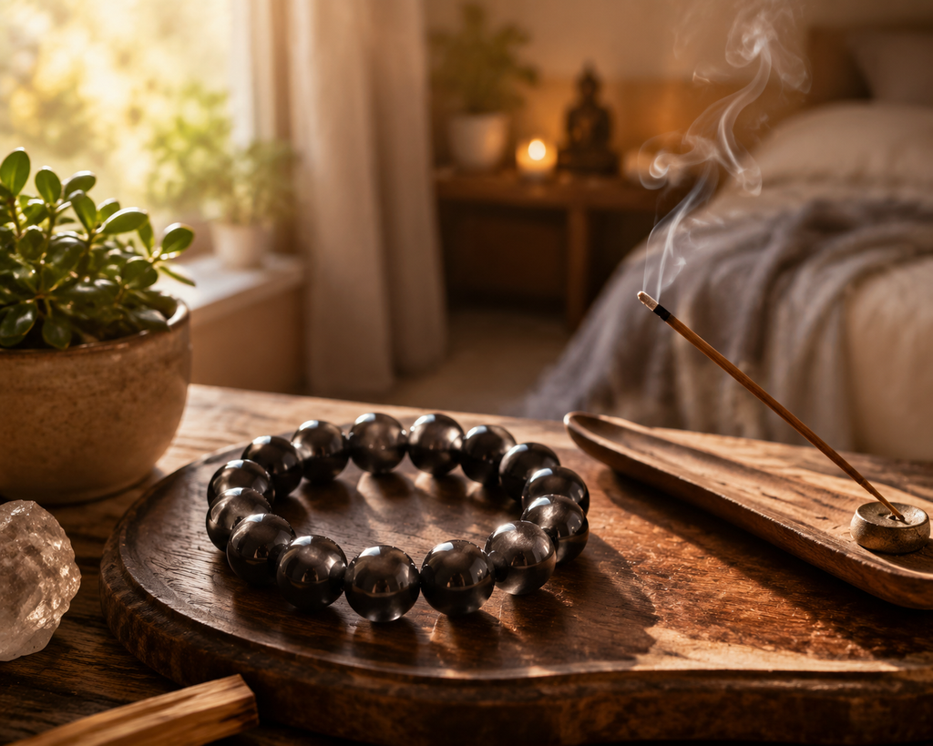 Silver Sheen Obsidian Protection Bracelet