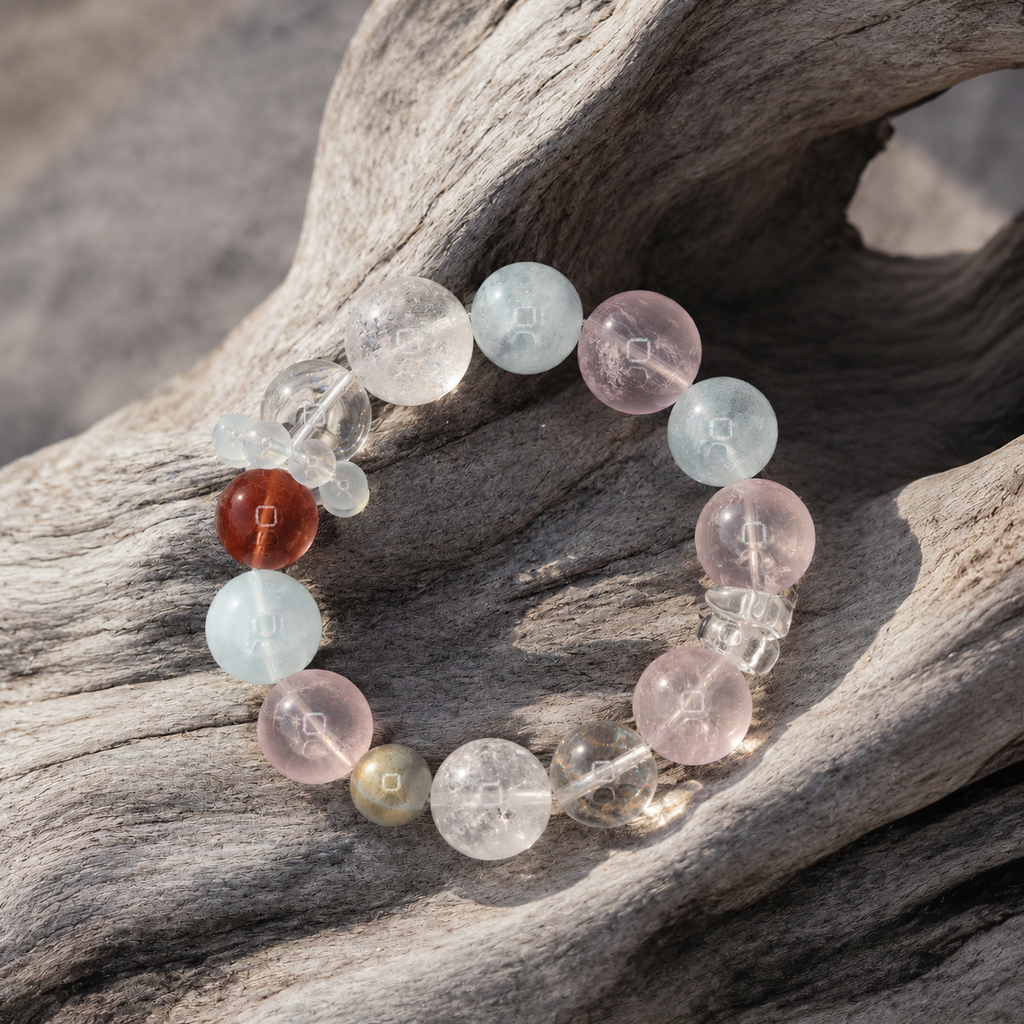 Seafoam Rose Mixed Crystal Bracelet