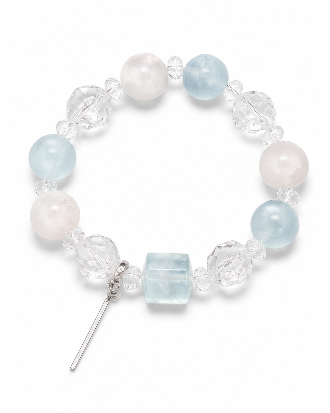 Lunar Tide White Moonstone & Aquamarine Bracelet