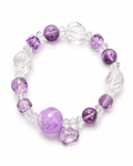 Lavender Glow Amethyst & Clear Quartz Heart Bracelet