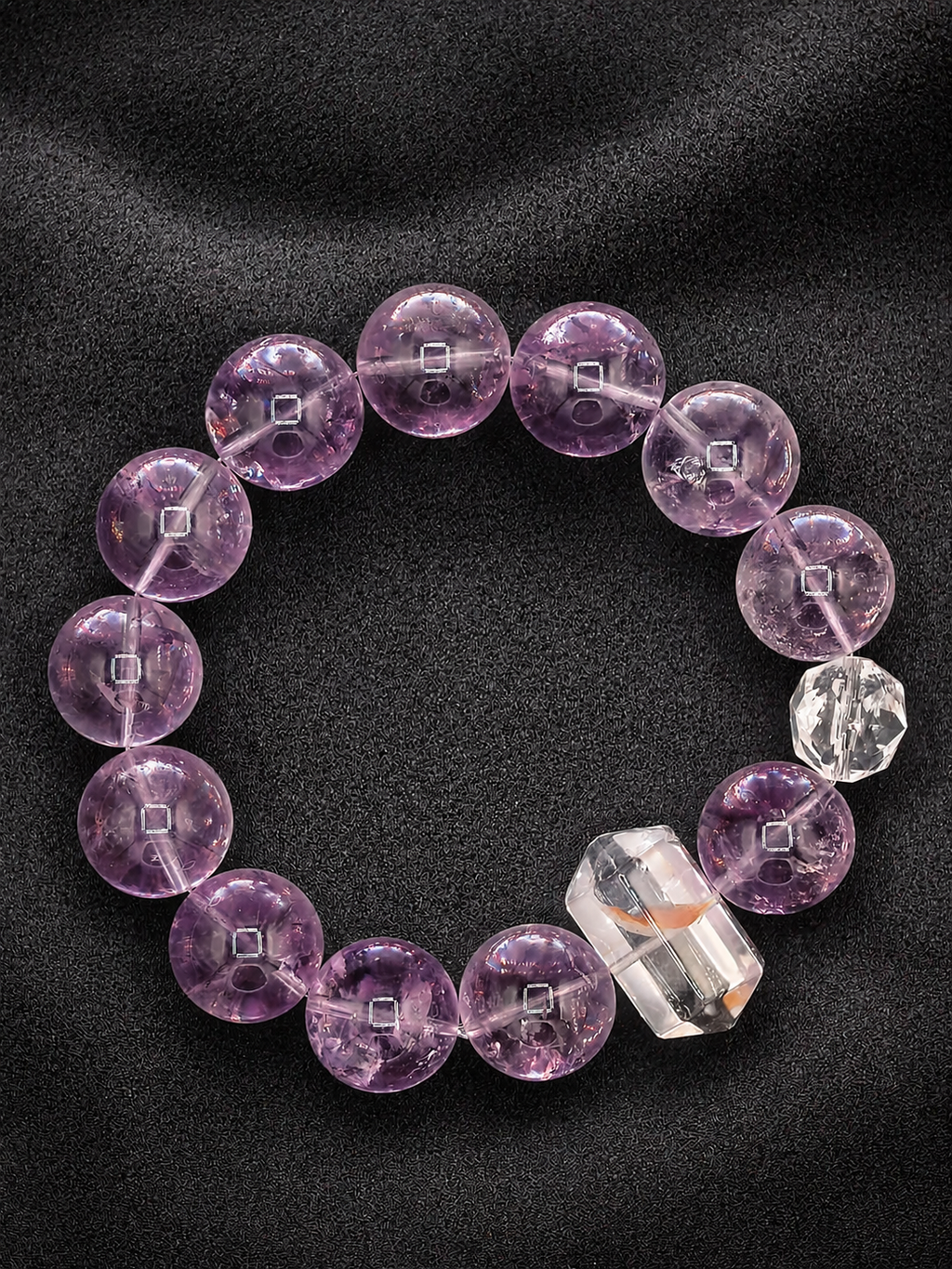 Lavender Bloom Amethyst & Golden Garden Quartz Bracelet