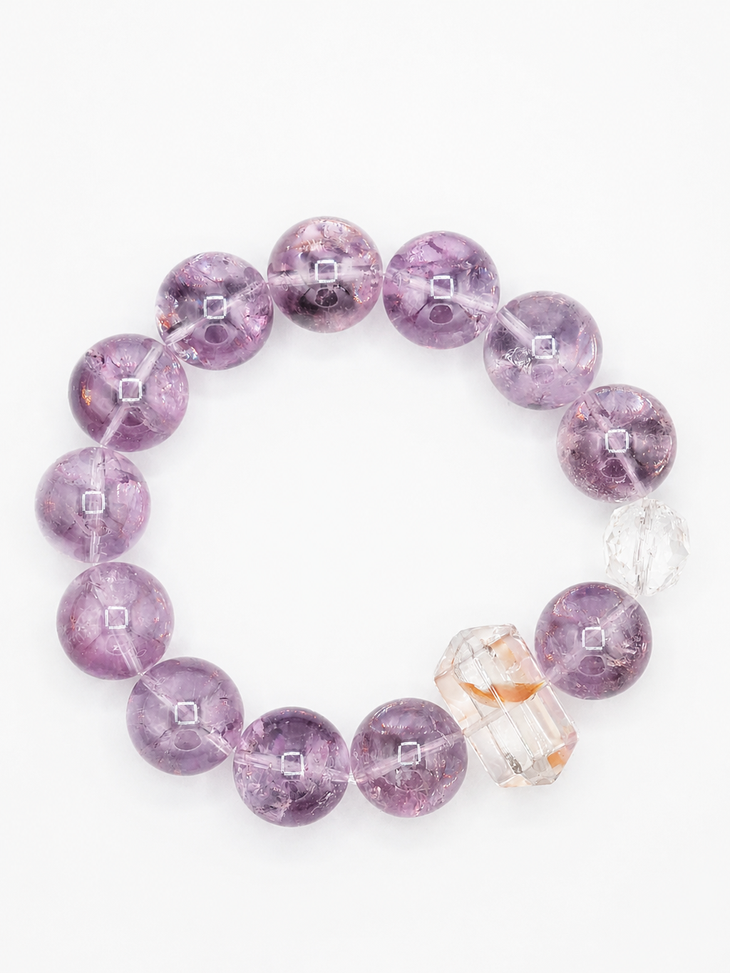 Lavender Bloom Amethyst & Golden Garden Quartz Bracelet