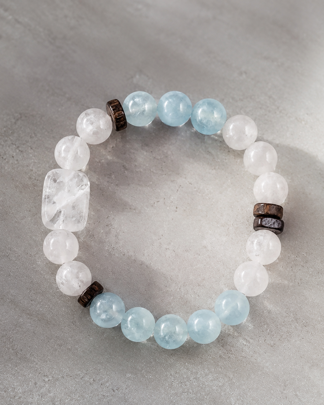 Winter Mist Snowflake Phantom & Aquamarine Bracelet