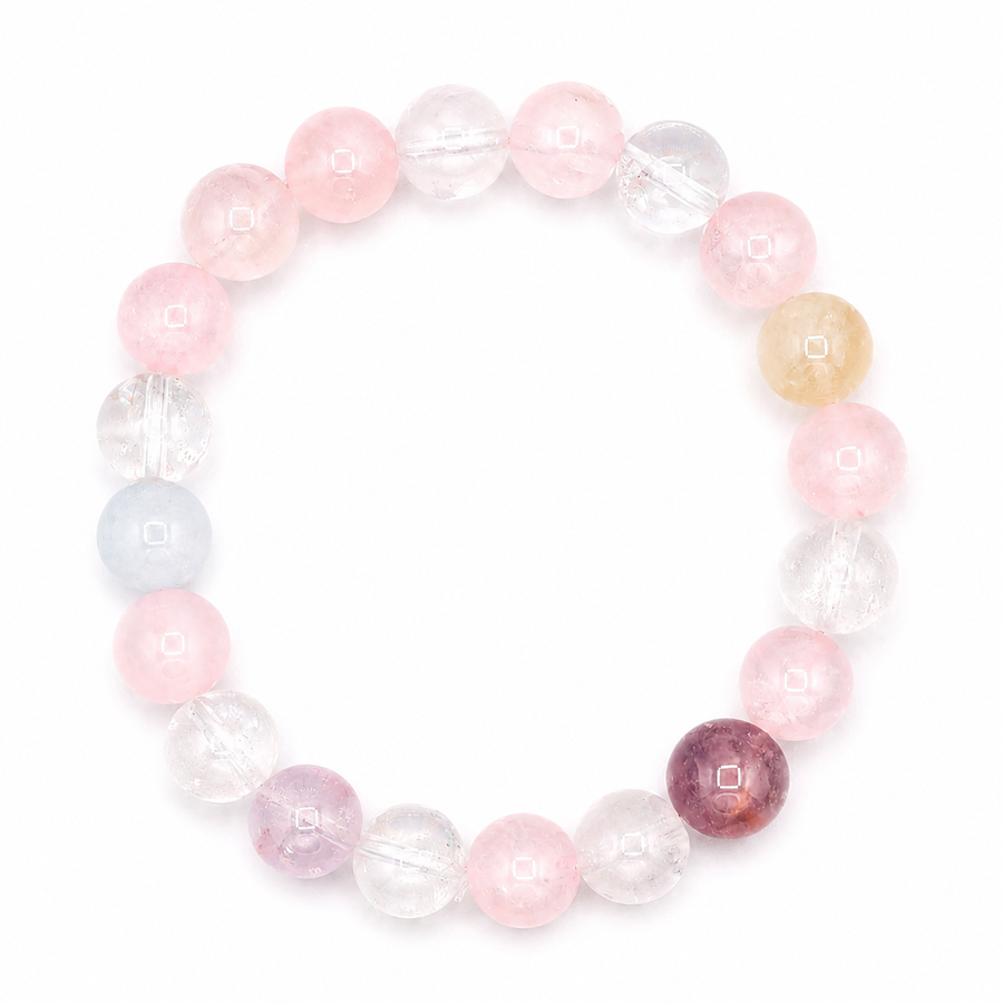 Blush Dawn Rose Quartz & Aquamarine Harmony Bracelet