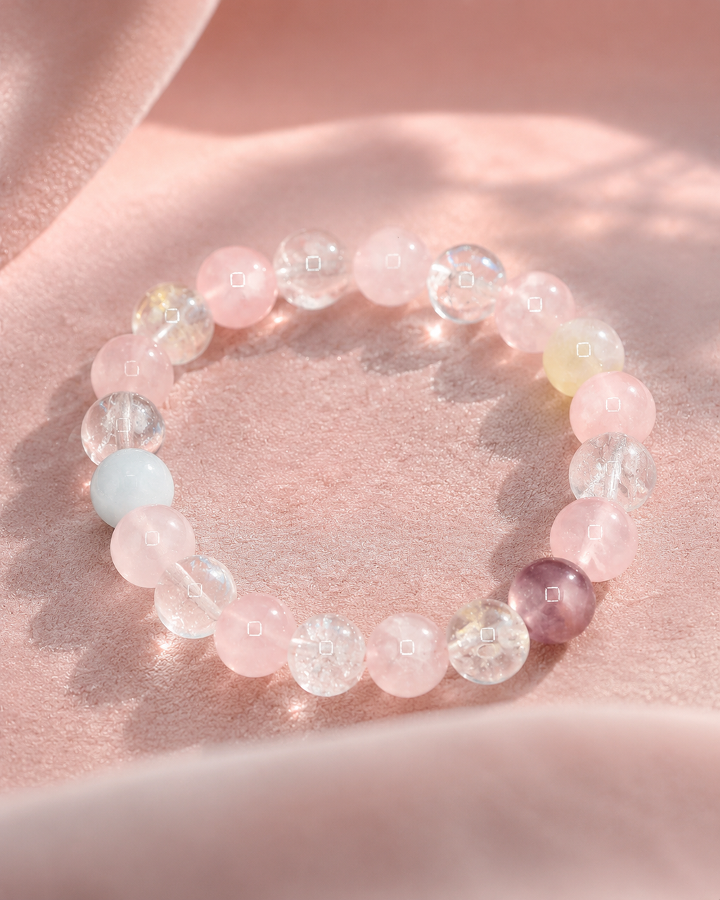 Blush Dawn Rose Quartz & Aquamarine Harmony Bracelet