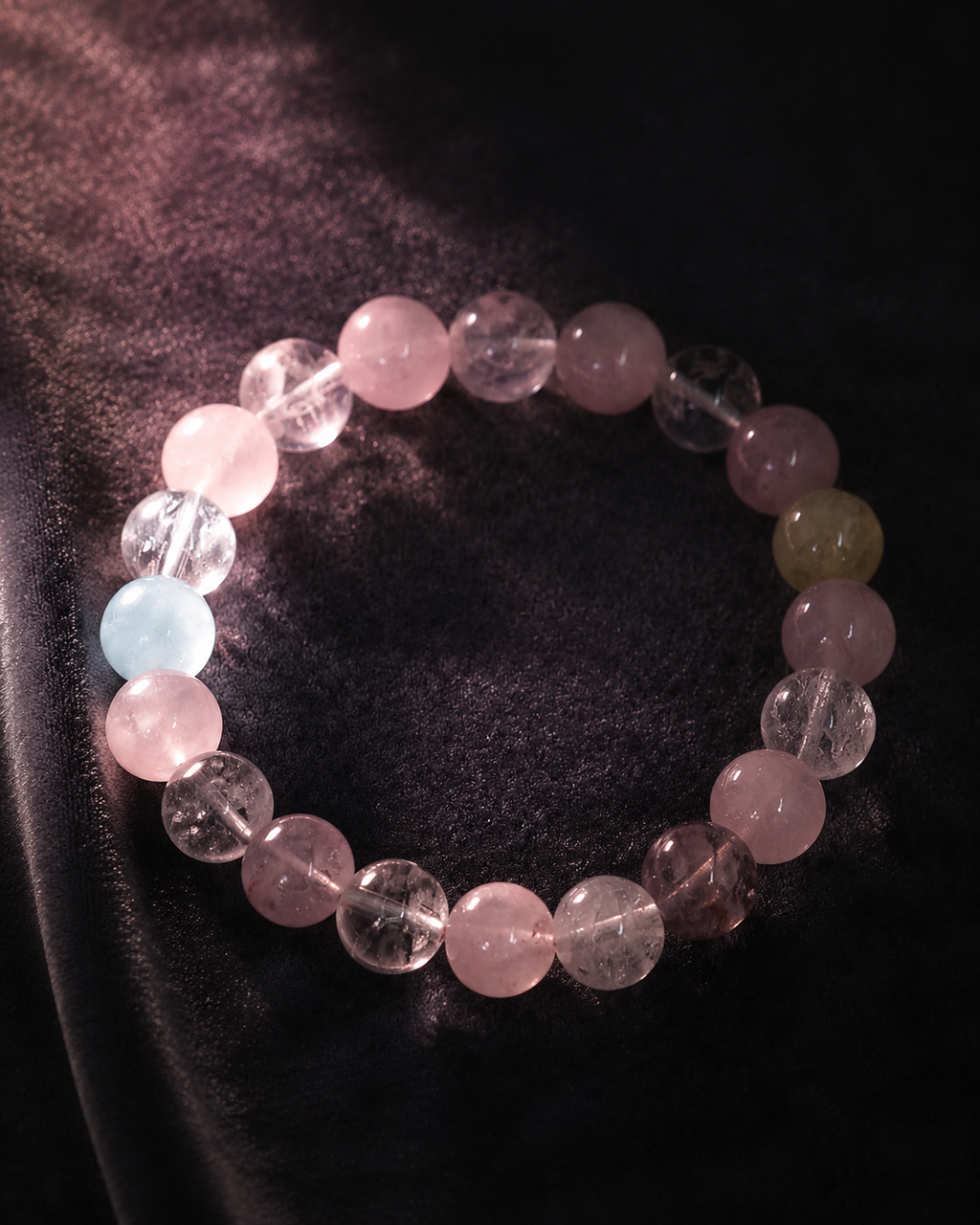 Blush Dawn Rose Quartz & Aquamarine Harmony Bracelet