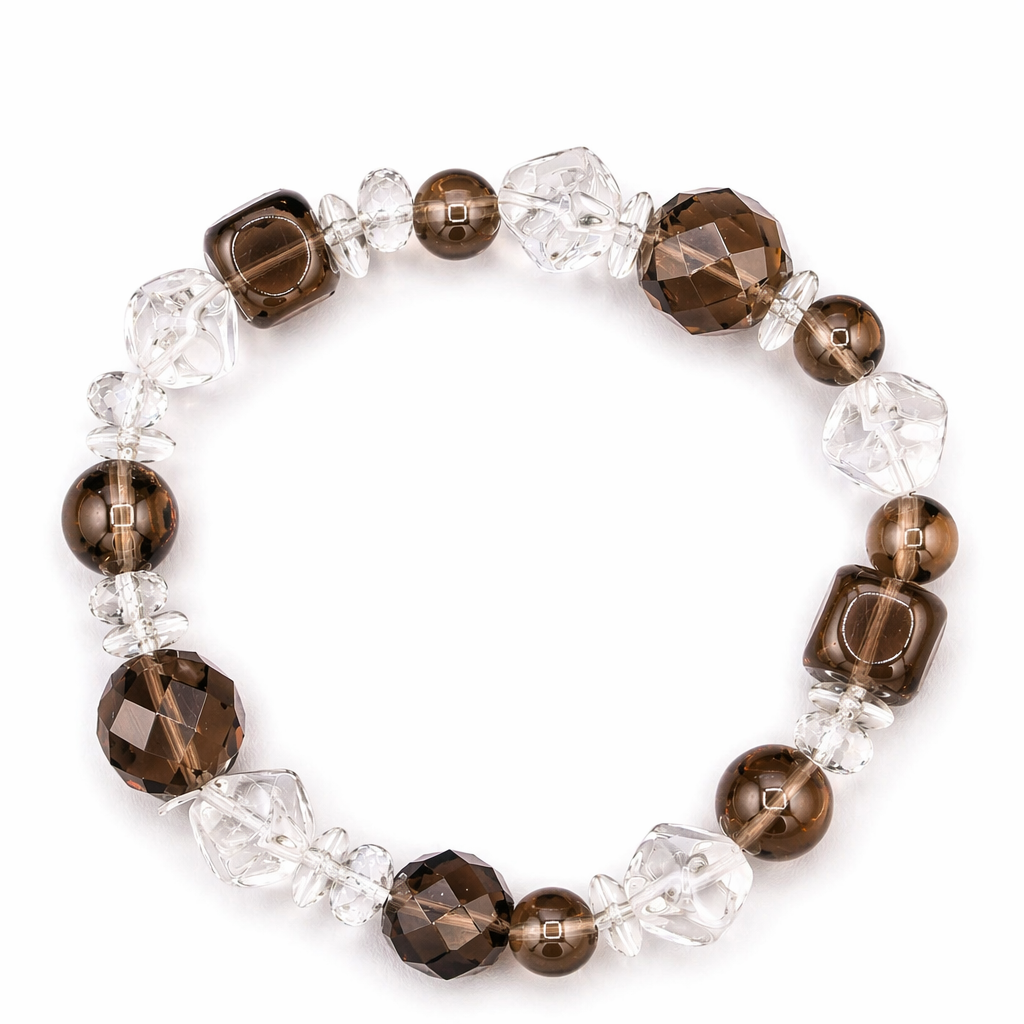 Shadow Light Smoky Quartz & Clear Quartz Bracelet